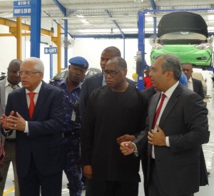 Minister Aganga on a visit to Kia Assembly plant