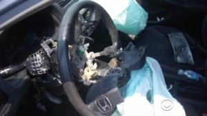 A deathly air bag explosion from a Honda car in Malaysia